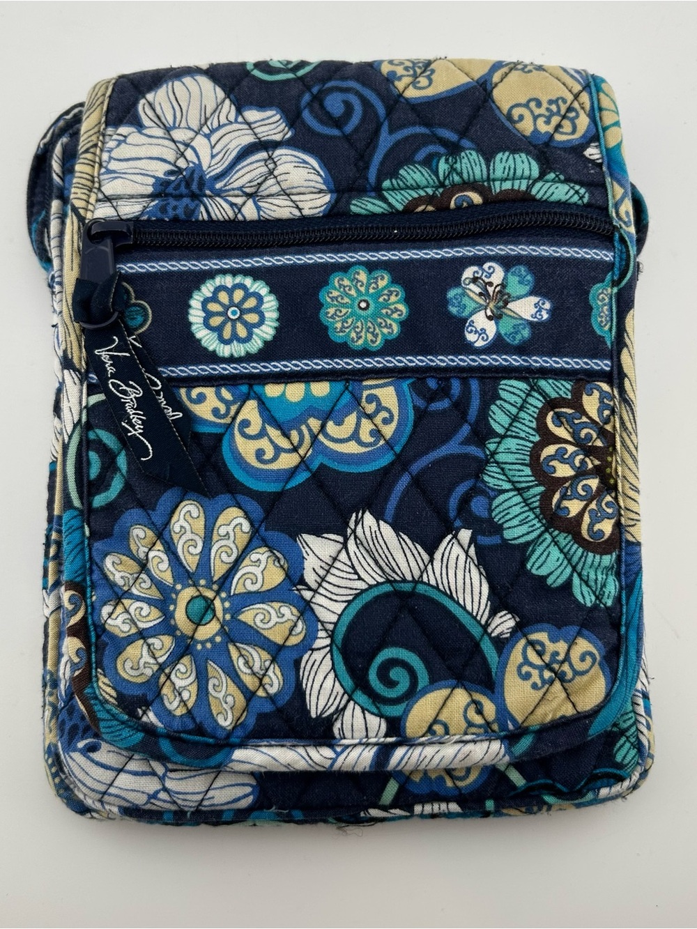 VERA BRADLEY Mini Hipster Crossbody Shoulder Bag Purse - Mod Floral Blue